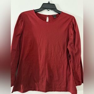 Ann Taylor Deep Red Long Sleeve Top